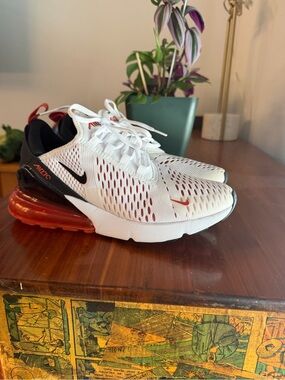 Nike White Sneakers with Red Accents